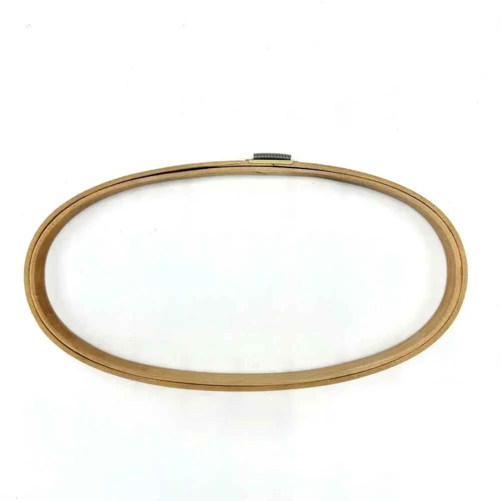 Vintage Gibbs Holdtite Embroidery Hoop 9x4.5” Oval Wooden Spring Tension Unlined